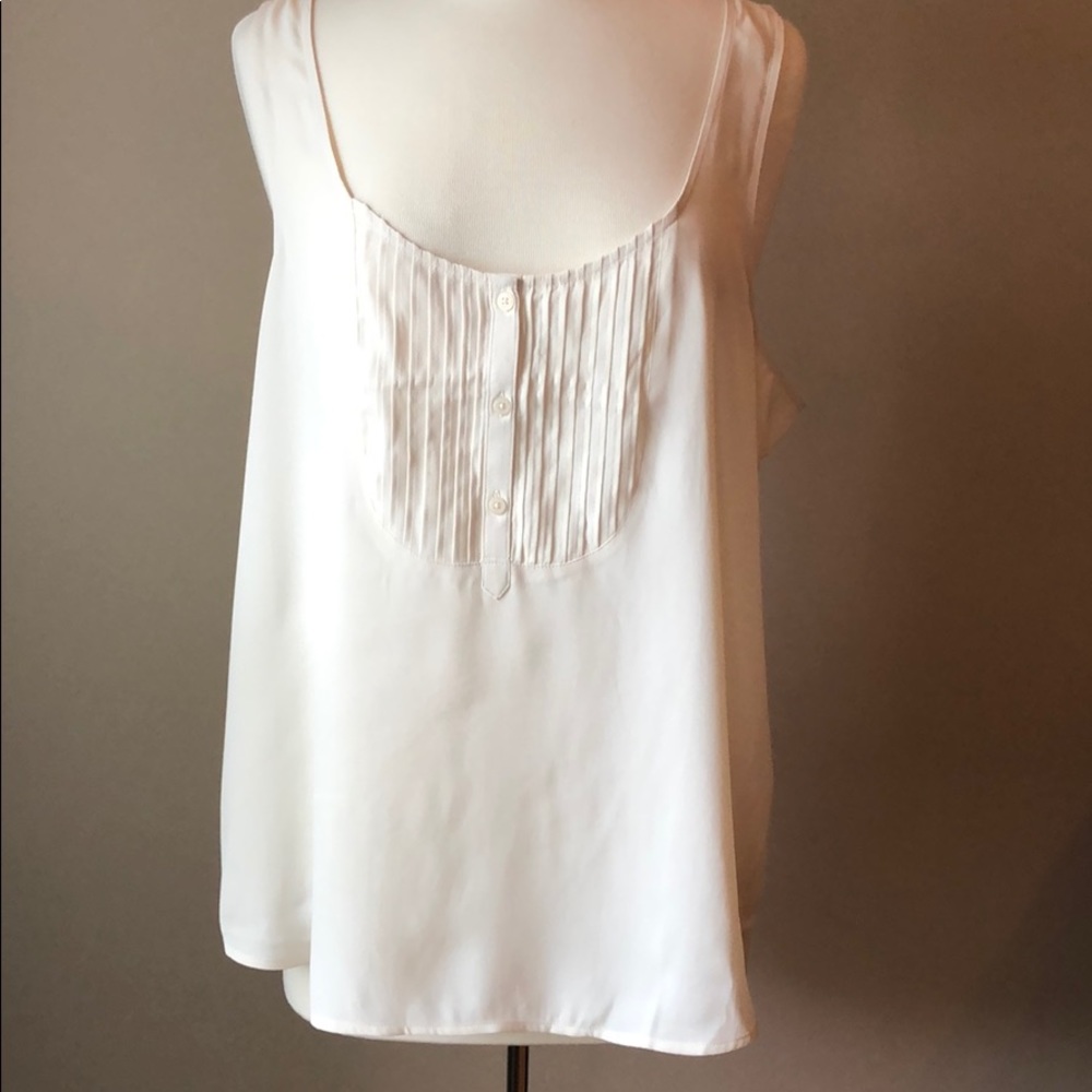 Loft tank with tuxedo styling.